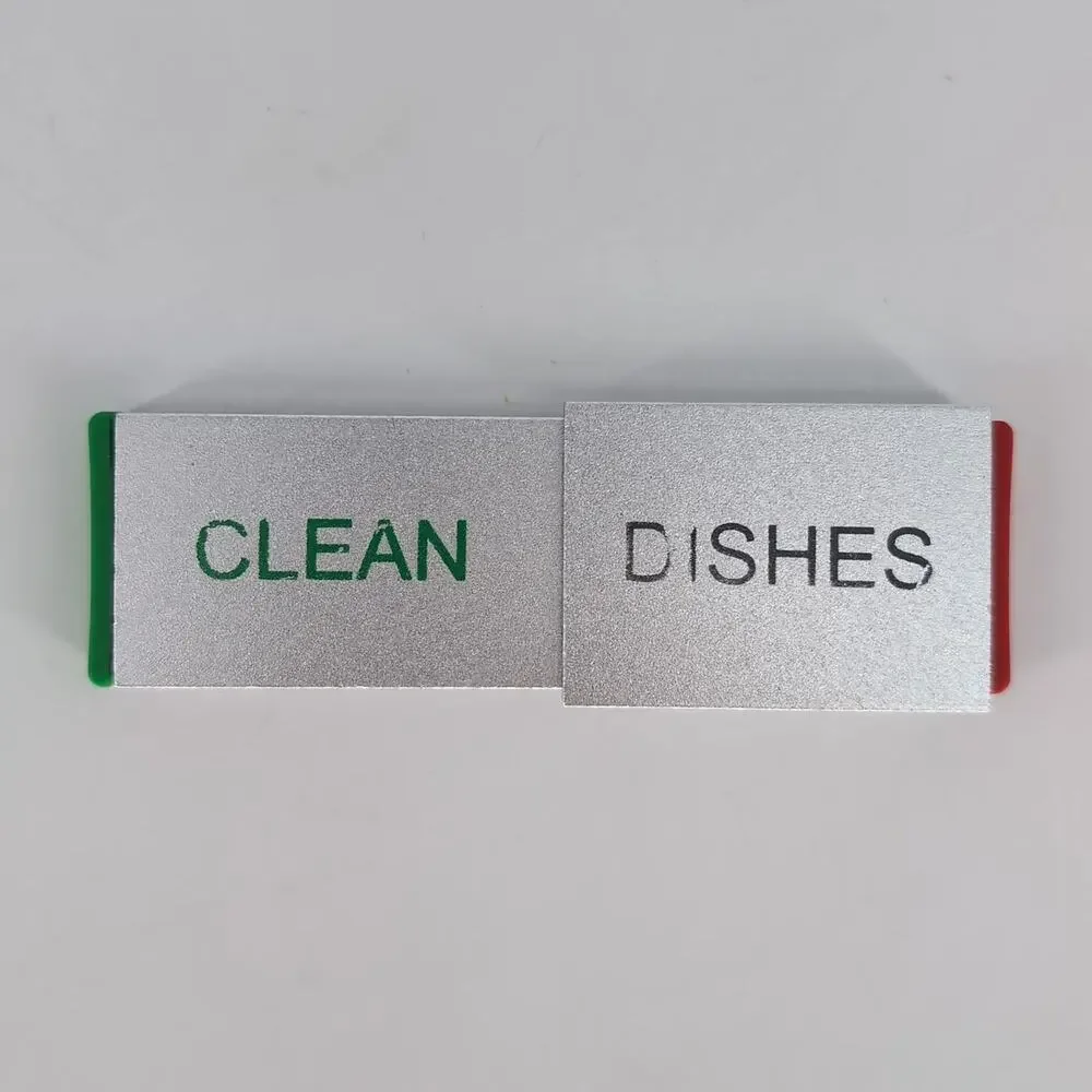 Dishwasher Magnet Clean Dirty Dishes Aluminum Sign Adhesive by Glide Signs - GUC